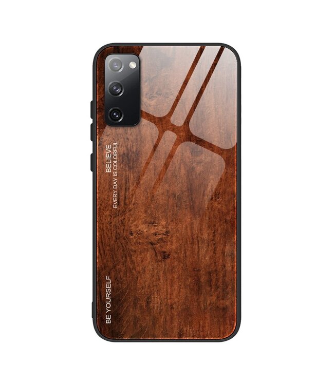 Hout Design Hybrid Hoesje voor de Samsung Galaxy S20 FE