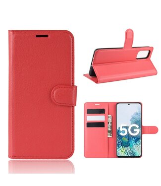 Rood Litchee Bookcase Hoesje Samsung Galaxy S20 FE