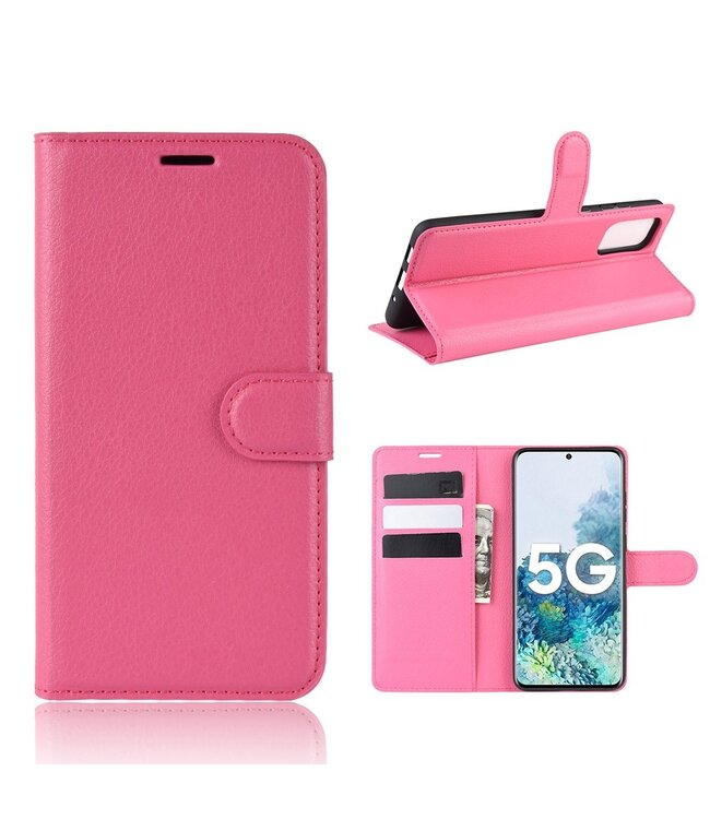 Roze Litchee Bookcase Hoesje voor de Samsung Galaxy S20 FE