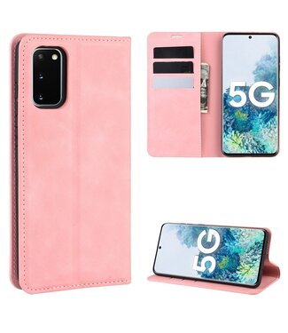 Roze Silky Touch Bookcase Hoesje Samsung Galaxy S20 FE