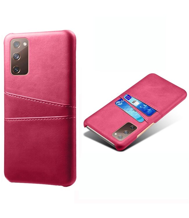 Ksq KSQ Roze Pasjeshouders Faux Lederen Hoesje voor de Samsung Galaxy S20 FE