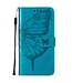 Blauw Vlinder Design Bookcase Hoesje voor de Samsung Galaxy S20 FE