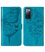 Blauw Vlinder Design Bookcase Hoesje voor de Samsung Galaxy S20 FE