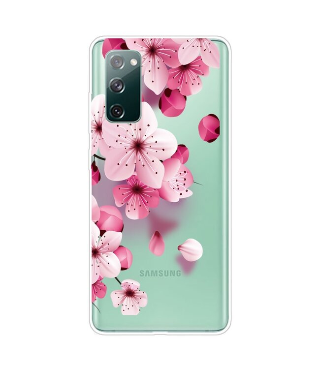 Roze bloemen TPU Hoesje voor de Samsung Galaxy S20 FE