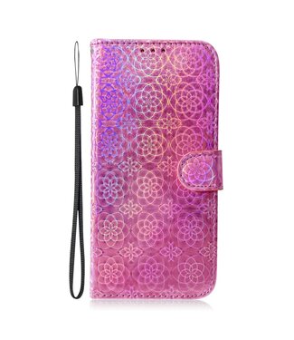 Roze Bloemenpatroon Bookcase Hoesje Samsung Galaxy S20 FE