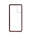 Rood Tweezijdig Metaal + Tempered Glass Hoesje voor de Samsung Galaxy S20 FE