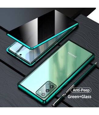 Groen Magnetisch Metaal + Tempered Glass Hoesje Samsung Galaxy S20 FE