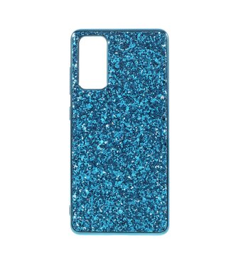 Blauw Glitter Hybrid Hoesje Samsung Galaxy S20 FE