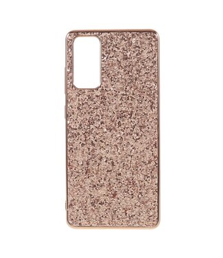 Rosegoud Glitter Hybrid Hoesje Samsung Galaxy S20 FE