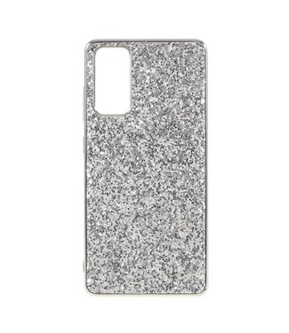 Zilver Glitter Hybrid Hoesje Samsung Galaxy S20 FE