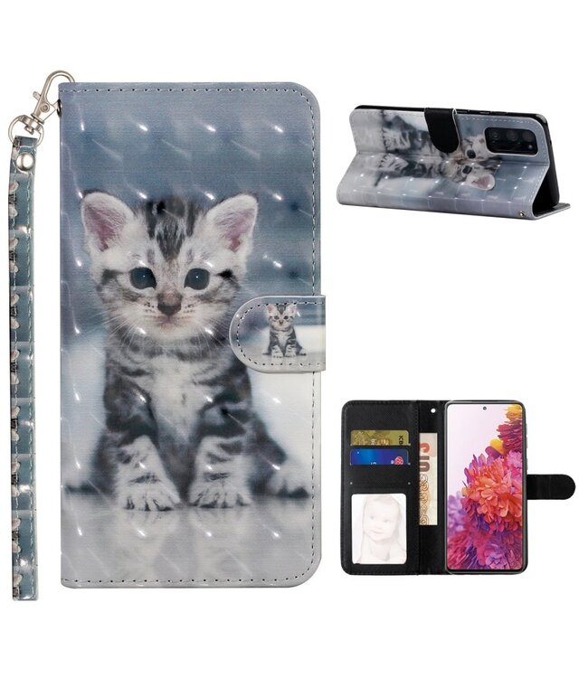 Kitten Bookcase Hoesje voor de Samsung Galaxy S20 FE