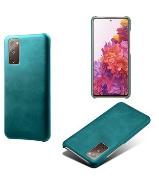 Turquoise Faux Lederen Hoesje Samsung Galaxy S20 FE