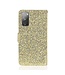 Goud Glitters en Koord Bookcase Hoesje voor de Samsung Galaxy S20 FE