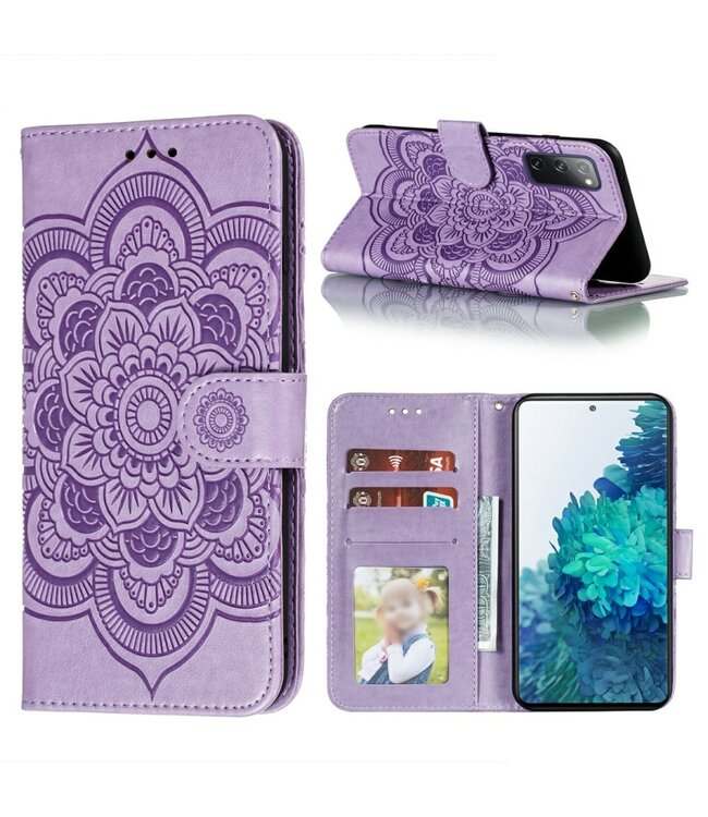 Paars Mandala Bookcase Hoesje voor de Samsung Galaxy S20 FE