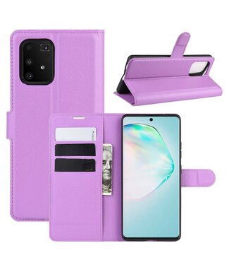 Paars Litchee Bookcase Hoesje Samsung Galaxy S10 Lite