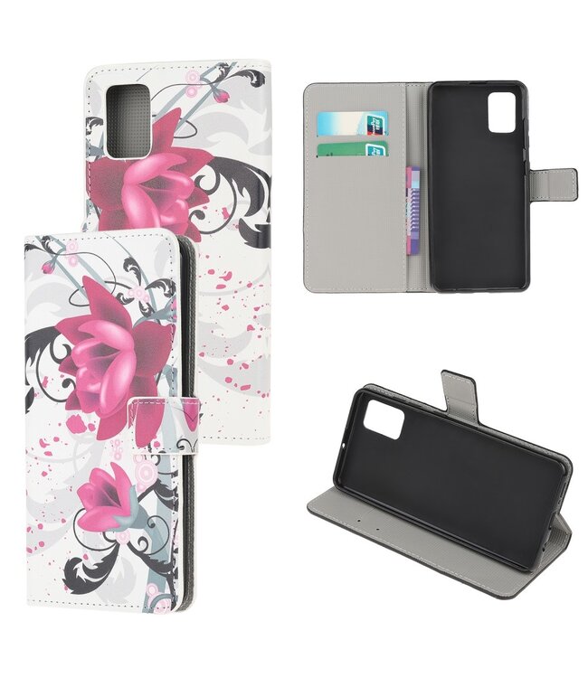 Roze Bloemen Bookcase Hoesje voor de Samsung Galaxy S10 Lite