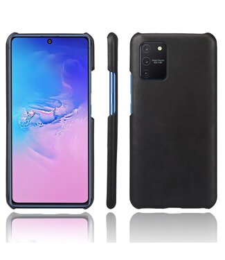 Zwart Faux Lederen Hoesje Samsung Galaxy S10 Lite