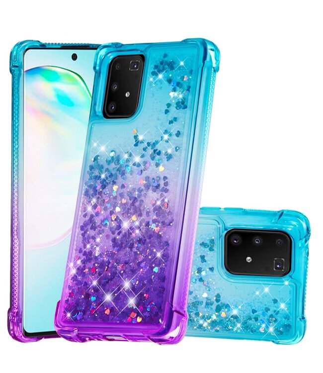Blauw / Paars Glitter TPU Hoesje voor de Samsung Galaxy S10 Lite