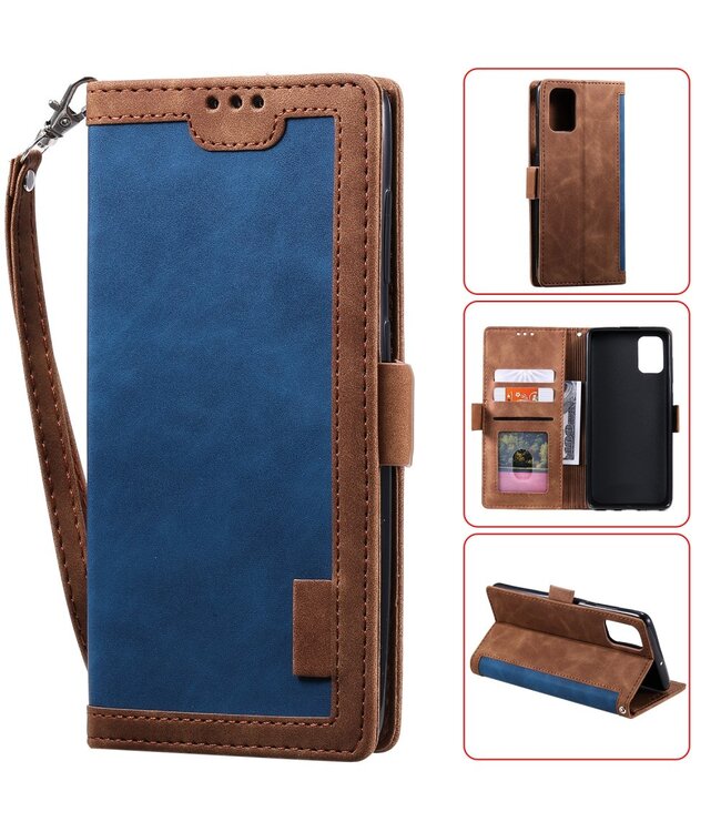 Blauw Multifunctioneel Bookcase Hoesje voor de Samsung Galaxy S10 Lite