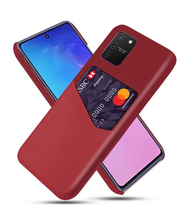 KSQ Rood Pasjeshouder Faux Lederen Hoesje voor de Samsung Galaxy S10 Lite