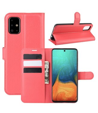 Rood Litchee Bookcase Hoesje Samsung Galaxy A71