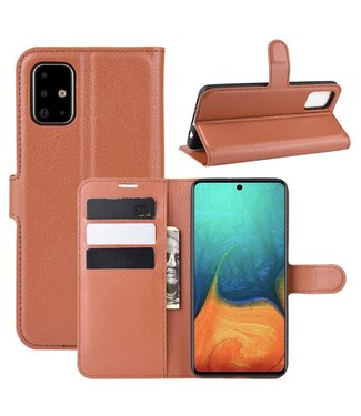 Bruin Litchee Bookcase Hoesje Samsung Galaxy A71