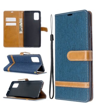 Blauw Jeans Bookcase Hoesje Samsung Galaxy A71