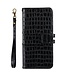 Zwart Krokodillen Bookcase Hoesje voor de Samsung Galaxy A71