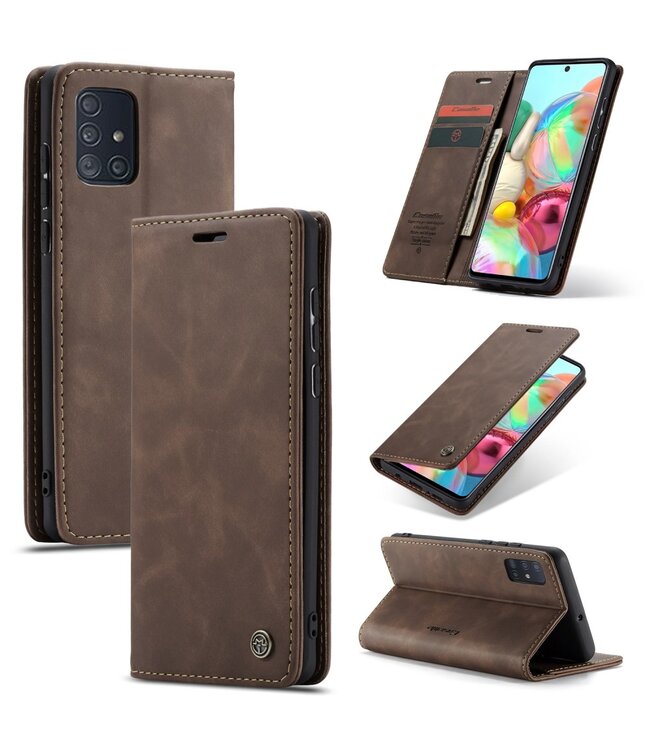 Caseme Bruin Wallet Bookcase Hoesje voor de Samsung Galaxy A71