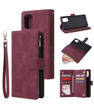 Aubergine Multifunctioneel Bookcase Hoesje Samsung Galaxy A71