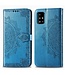 Blauw Mandala Bloem Bookcase Hoesje voor de Samsung Galaxy A71