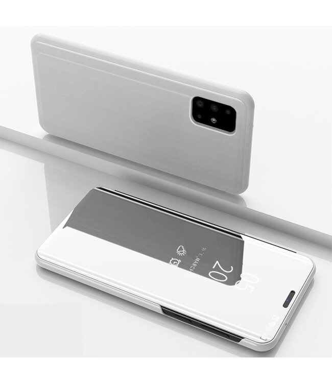 Zilver Spiegel Bookcase Hoesje voor de Samsung Galaxy A71