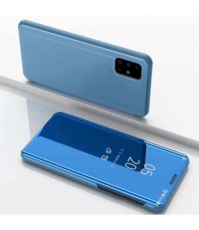 Blauw Spiegel Bookcase Hoesje voor de Samsung Galaxy A71