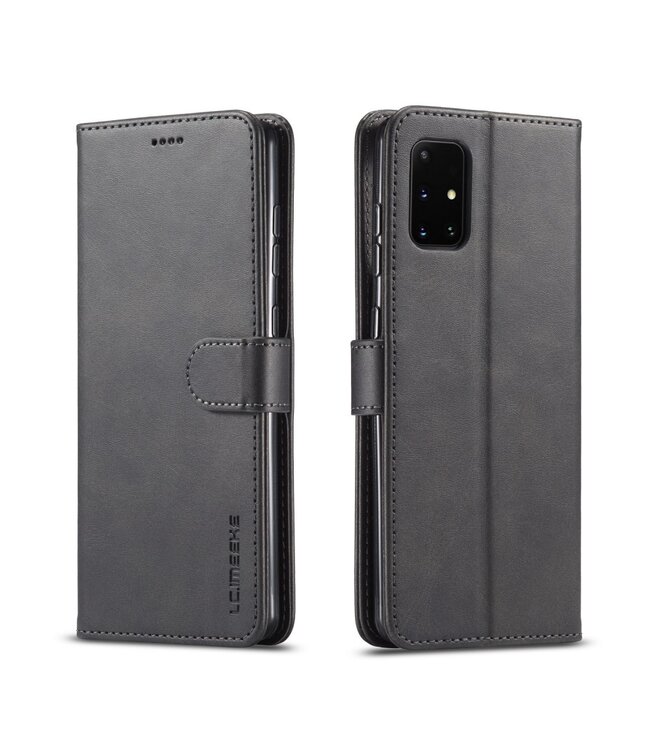 LC.IMEEKE Zwart Wallet Bookcase Hoesje voor de Samsung Galaxy A71