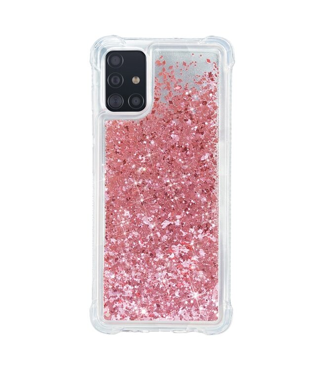 Roze Glitter TPU Hoesje voor de Samsung Galaxy A71