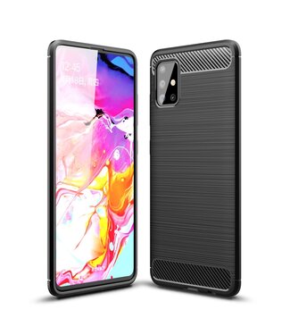 Zwart Carbon TPU Hoesje Samsung Galaxy A51