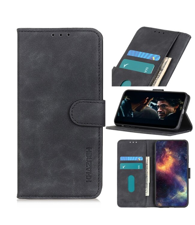 Khazneh Zwart Wallet Bookcase Hoesje voor de Samsung Galaxy A51