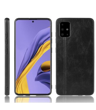 Zwart Faux Lederen Hoesje Samsung Galaxy A51