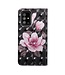 Roze Bloemen Bookcase Hoesje voor de Samsung Galaxy A51