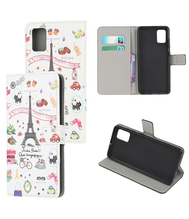 Paris Design Bookcase Hoesje voor de Samsung Galaxy A51