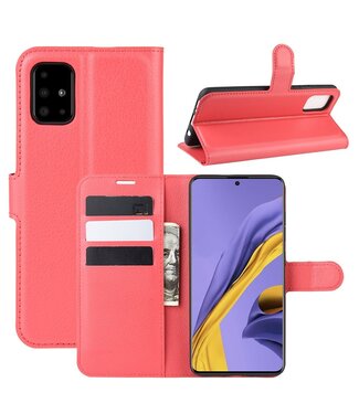 Rood Litchee Bookcase Hoesje Samsung Galaxy A51
