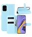 Babyblauw Litchee Bookcase Hoesje voor de Samsung Galaxy A51