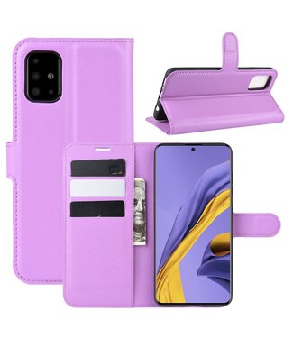 Paars Litchee Bookcase Hoesje Samsung Galaxy A51