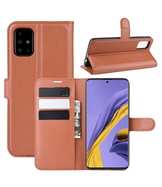 Bruin Litchee Bookcase Hoesje Samsung Galaxy A51