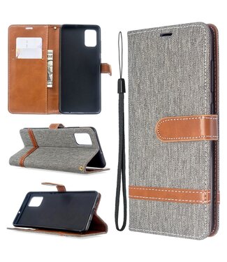 Grijs Jeans Bookcase Hoesje Samsung Galaxy A51