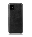 Zwart Litchee Faux Lederen Hoesje voor de Samsung Galaxy A51