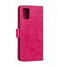 Roze Flower Design Bookcase Hoesje voor de Samsung Galaxy A51