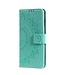 Turquoise Flower Design Bookcase Hoesje voor de Samsung Galaxy A51