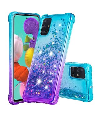 Blauw / Paars Glitter TPU Hoesje Samsung Galaxy A51