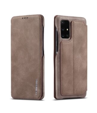 Bruin Pasjeshouder Bookcase Hoesje Samsung Galaxy A51